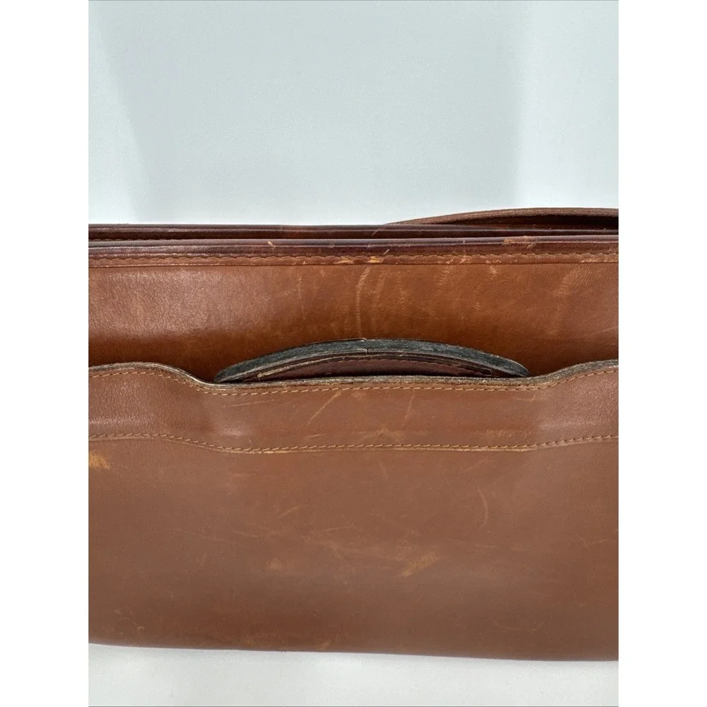 Vintage Coach 5351 Senator Brown Leather Legal Size Briefcase Restoration Needed